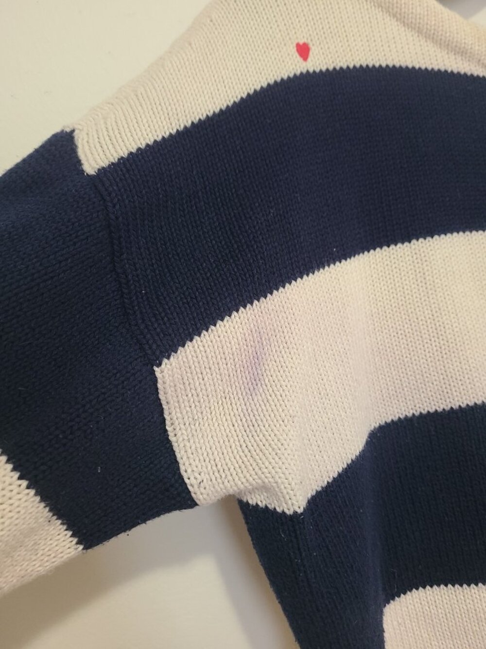 Clare V. Dorothee Sweater navy cream stripes knit size XS/S - Picture 9 of 10